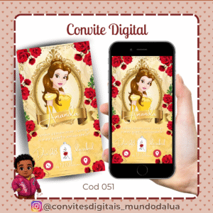 Convite Bela e a Fera