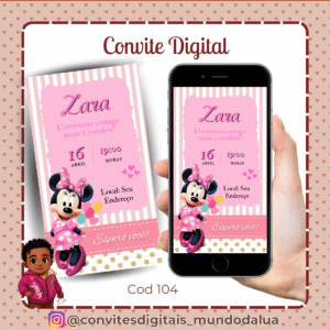 Convite Minnie Rosa