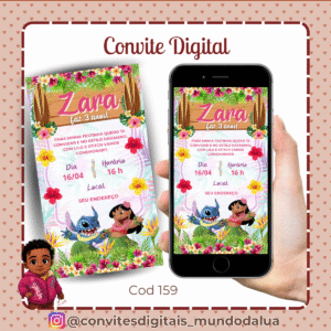 Convite Lilo e Stitch