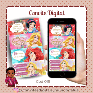 Convite Princesas Disney