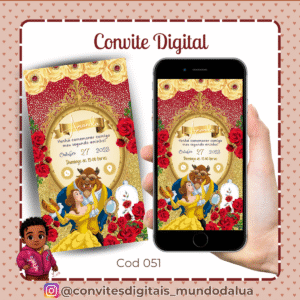 Convite Bela e a Fera