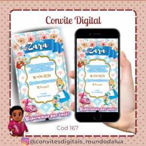 Convite Alice no País das Maravilhas