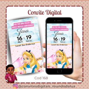 Convite Alice no País das Maravilhas