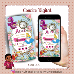 Convite Alice no País das Maravilhas