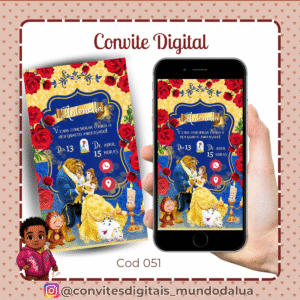 Convite Bela e a Fera