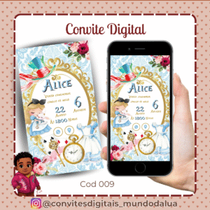 Convite Alice no País das Maravilhas
