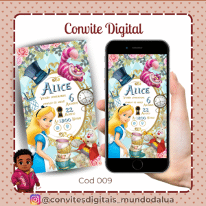 Convite Alice no País das Maravilhas