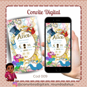 Convite Alice no País das Maravilhas