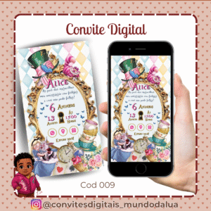 Convite Alice no País das Maravilhas