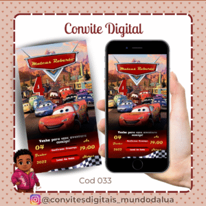 Convite Relâmpago Mcqueen