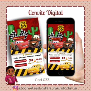 Convite Relâmpago Mcqueen