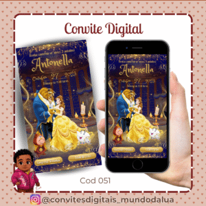 Convite Bela e a Fera