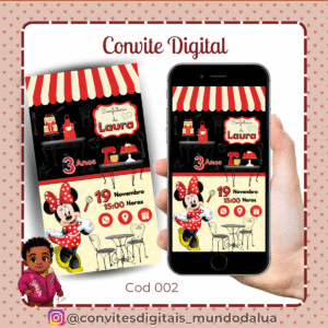 Convite Minnie Confeiteira