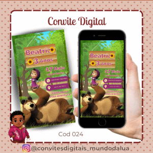 Convite Masha e o Urso