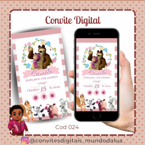 Convite Masha e o Urso