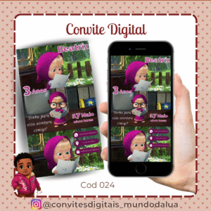 Convite Masha e o Urso