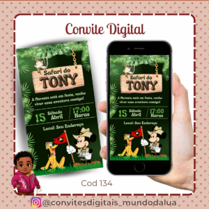 Convite Mickey Safari