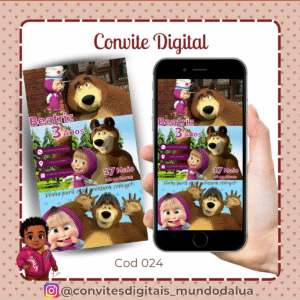Convite Masha e o Urso
