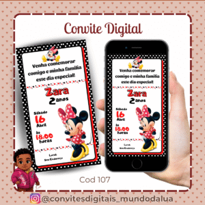 Convite Minnie Vermelha