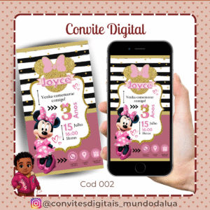 Convite Minnie Rosa