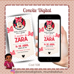 Convite Minnie Vermelha