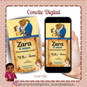 Convite Bela e a Fera