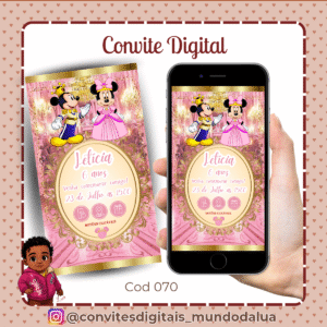 Convite Mickey e Minnie Realeza
