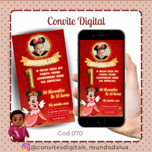 Convite Minnie Realeza