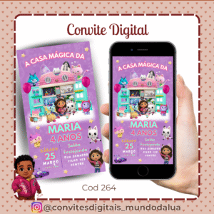 Convite A casa mágica de Gabby