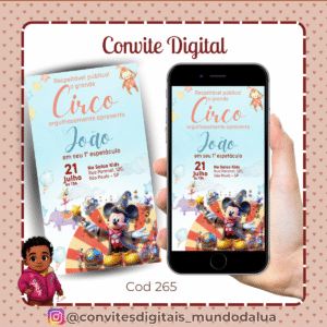 Convite Circo do Mickey