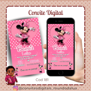 Convite Minnie rosa