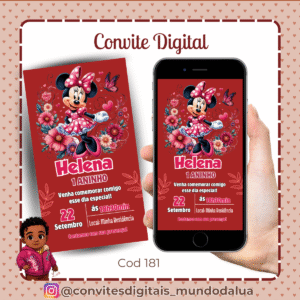 Convite Minnie vermelha