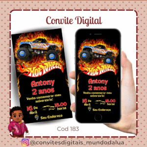 Convite Hot Wheels