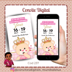 Convite Ursinha Princesa