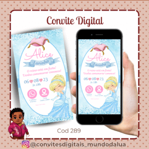 Convite Cinderela Cute