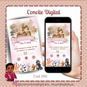 Convite Masha e o Urso